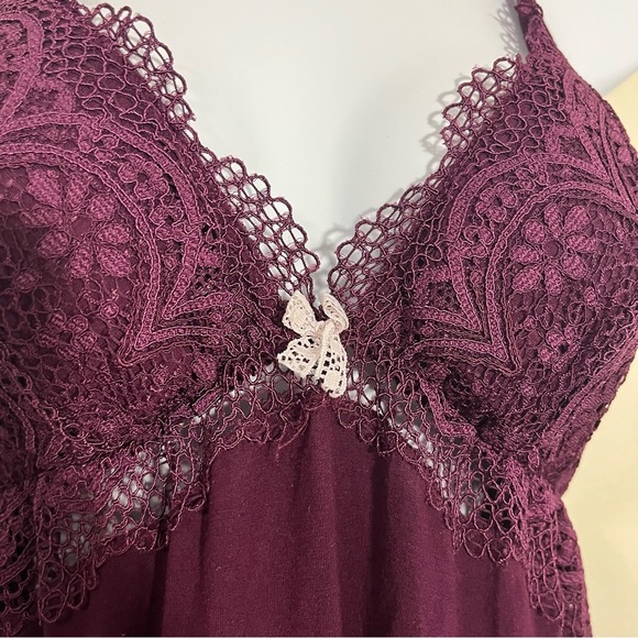 Victoria's Secret Very Sexy Plum Lace Chemise Size Large Bow Details Coquette - Picture 4 of 8